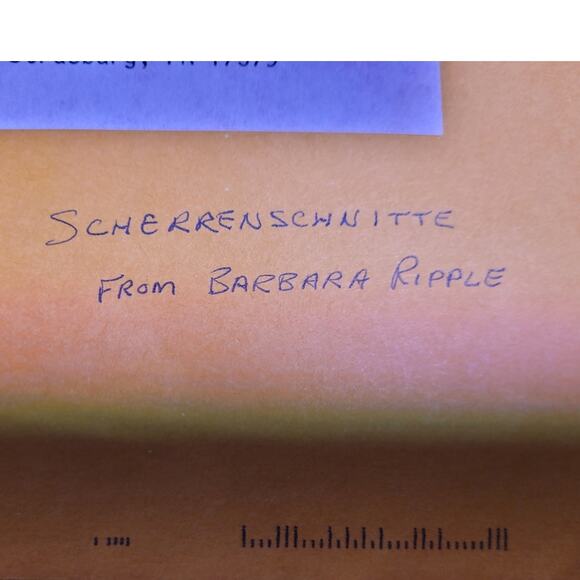 Vintage Barbara Ripple Scherenschnitte Red Paper Cut Art Butterfly Signed 1996 - Picture 4 of 6